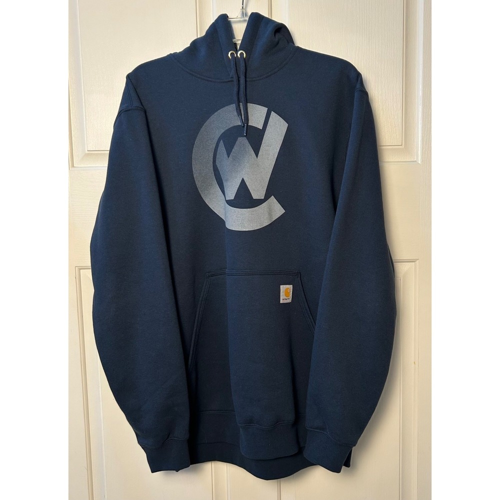 Carhartt Hoodie‎ Mens Medium Navy Workwear Pullover Sweatshirt